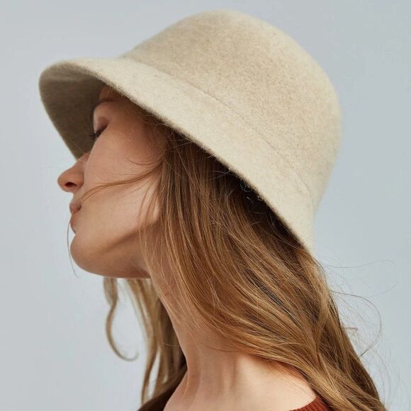 Anthropologie Accessories - NEW Anthropologie Wool Bucket Hat in Cream Color One Size